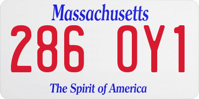 MA license plate 286OY1