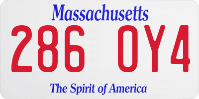 MA license plate 286OY4