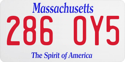 MA license plate 286OY5