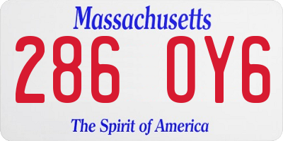 MA license plate 286OY6