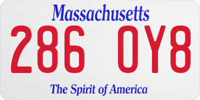 MA license plate 286OY8