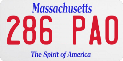MA license plate 286PA0