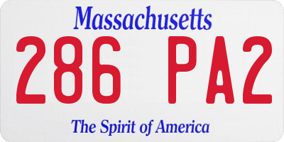 MA license plate 286PA2