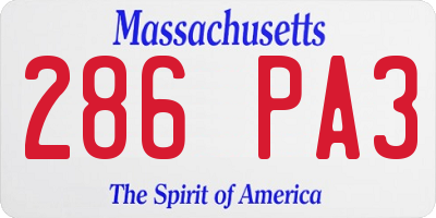 MA license plate 286PA3