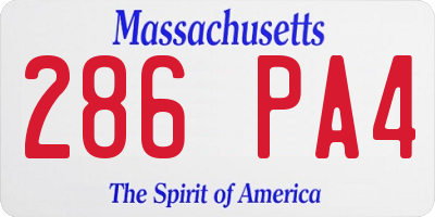 MA license plate 286PA4