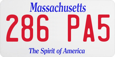 MA license plate 286PA5
