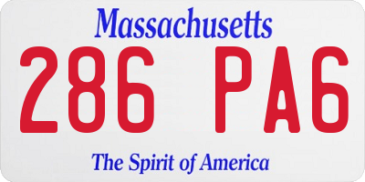MA license plate 286PA6