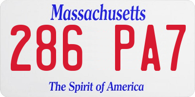 MA license plate 286PA7