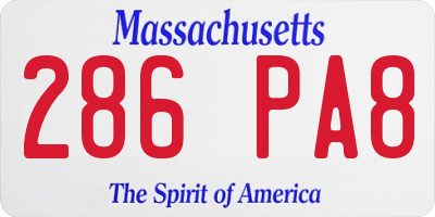 MA license plate 286PA8