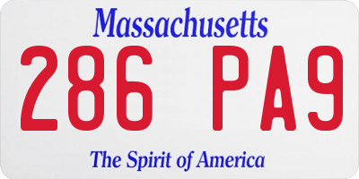 MA license plate 286PA9