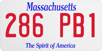 MA license plate 286PB1