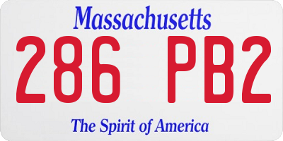 MA license plate 286PB2