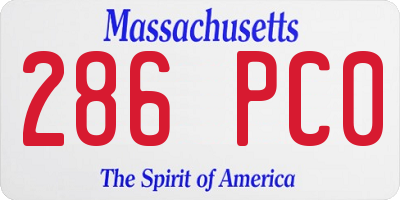 MA license plate 286PC0