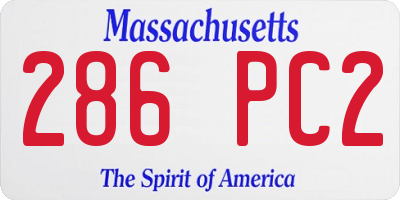 MA license plate 286PC2