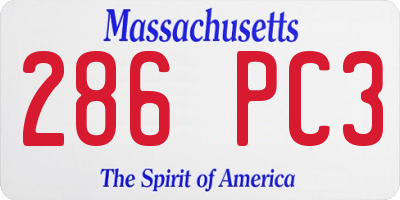 MA license plate 286PC3