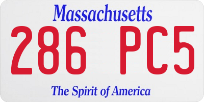 MA license plate 286PC5