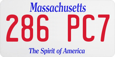 MA license plate 286PC7