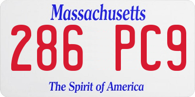 MA license plate 286PC9