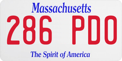 MA license plate 286PD0