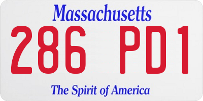 MA license plate 286PD1