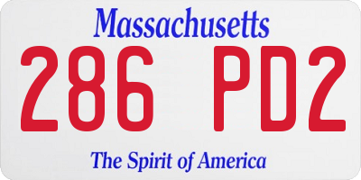 MA license plate 286PD2