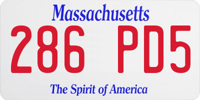 MA license plate 286PD5