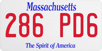 MA license plate 286PD6
