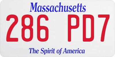 MA license plate 286PD7