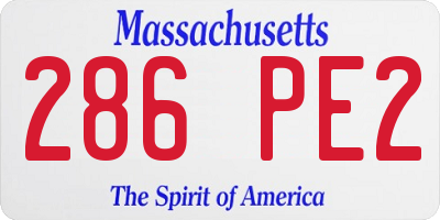 MA license plate 286PE2