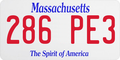 MA license plate 286PE3