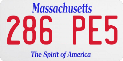 MA license plate 286PE5