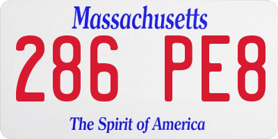 MA license plate 286PE8