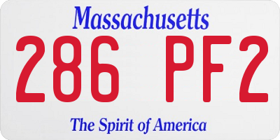 MA license plate 286PF2