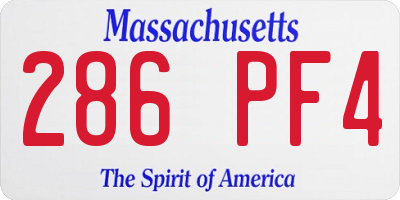 MA license plate 286PF4