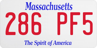 MA license plate 286PF5