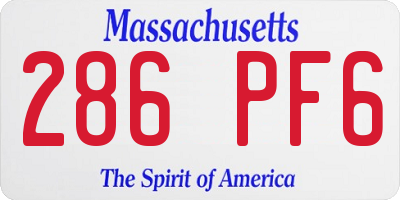 MA license plate 286PF6
