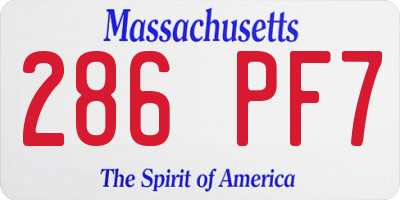 MA license plate 286PF7