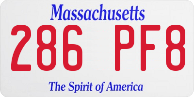 MA license plate 286PF8