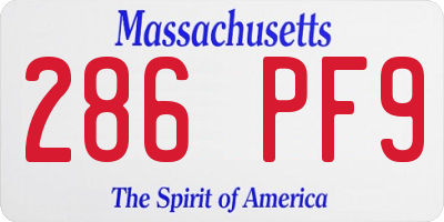 MA license plate 286PF9