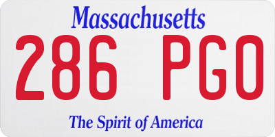 MA license plate 286PG0