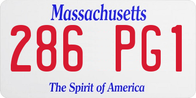 MA license plate 286PG1