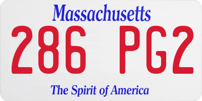 MA license plate 286PG2