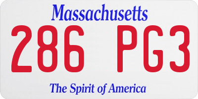 MA license plate 286PG3