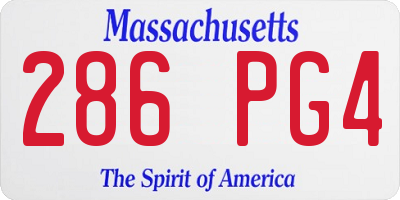 MA license plate 286PG4