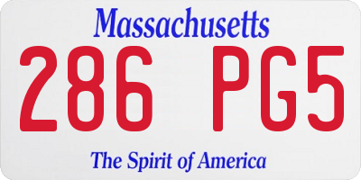 MA license plate 286PG5