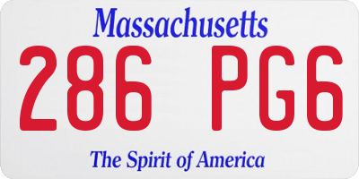 MA license plate 286PG6