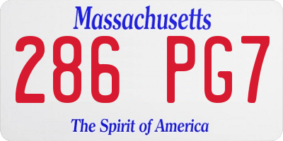 MA license plate 286PG7