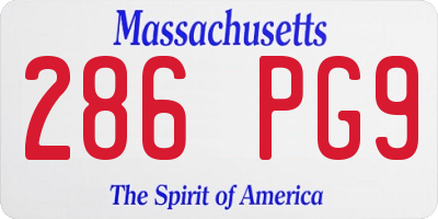 MA license plate 286PG9