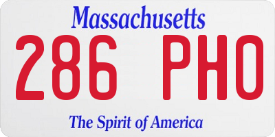 MA license plate 286PH0