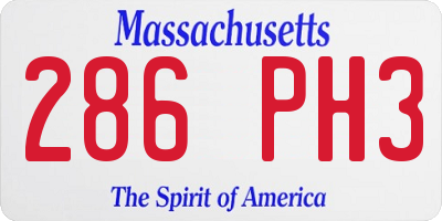 MA license plate 286PH3